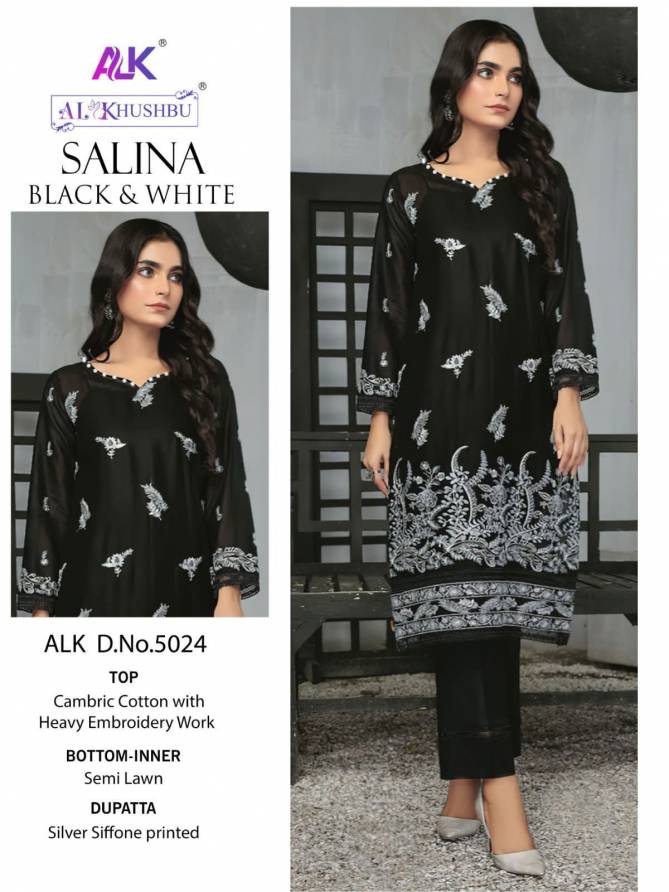 Salina Black And White By Alk Khushbu Pakistani Suits Catalog
